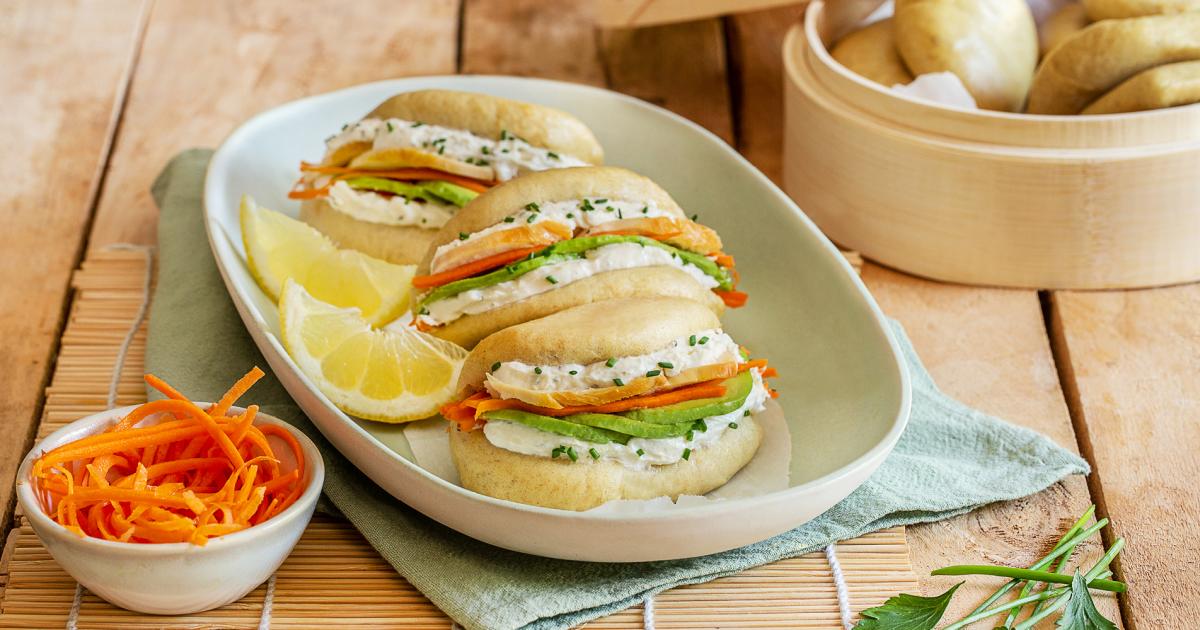 Sandwichs Bao au Fromage Fouetté Madame Loïk Ail et Fines Herbes